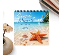 Calendars Beach Theme 12-Month Display Family Schedule resistant