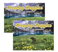 Calendrier mural 2026 Pooping Doggies, cadeau drôle de caca de chien, calendrier hilarant sur le thème du chien 2026, 27,9 x 21,6 cm, reliure spirale (2pcs)