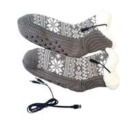 Calentado Calcetines - Calentadores De Pie Térmicos | Invierno Calentamientos Calcetines | Patrón De Copo De Nieve Alimentado USB | Suministros Portátiles Para Mujeres Hombres Invierno Exterior