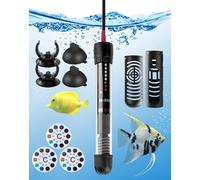 Calentador Acuario 200W Calentador Tortuguera Calentador Pecera Calentador de Acuario Calentador Tortugas de Agua de Temperatura Ajustable con Ventosa - para Pecera y Tortugas de 120-200L (20-34°C)