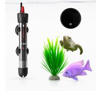 Calentador Acuario 50W, Acuario 60 litros, Calentador tortuguera, Termómetro acuario, Peceras para peces completas KIT, Termostato digital, Planta acuática, Vidrio Cuarzo Seguro 30 - 60 L, Sumergible