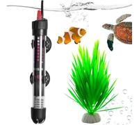 Calentador Acuario Sumergible 30 litros 25 W Y Planta ACUÁTICA Sumergible- Apto para Tortugas DE Agua Y PECERAS - TERMOSTATO DE AQUARIO - Calefactor Acuario Vidrio DE Cuarzo Seguro (20-34°C)