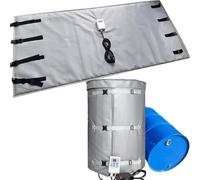 Calentador Anticongelante Para Tambor 55 Galones 200L Manta Calefactora IBC Con Termostato 0-120°C, Protección Térmica Impermeable Para Almacenamiento Exterior En Invierno(Grey)