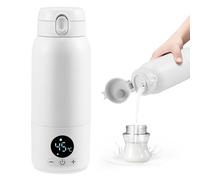Calentador Biberones Bebé Portátil, Calienta de Leche 500 ml para Coche con Control de Temperatura, para Viajes, al Aire Libre, en Casa, Calentamiento Rápido, Temperatura Regulable 37°C a 70°C