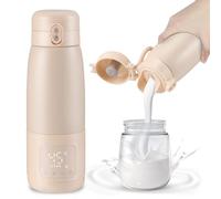 Calentador Biberones Bebé Portátil, Calienta de Leche 500 ml para Coche con Control de Temperatura, para Viajes, al Aire Libre, en Casa, Calentamiento Rápido, Temperatura Regulable 37°C a 55°C(Rosa)