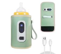 Calentador Biberones Portatil, Bolsa Calentadora de Biberones de Leche con USB, Calienta Biberones Portatil Inalambrico, Aquecedor de Biberones, Temperatura Ajustable USB para Leche y la Comida