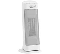 Calentador cerámico HOMCOM de 2000 W, radiador eléctrico con 4 modos de soplado, termostato, oscilación 55 ° Protección antivuelco y antiovercalentamiento para dormitorio, escritorio, color blanco