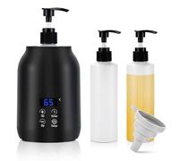 Calentador de Aceite de Masaje Profesional con Botón Táctil, Dispensador de Loción Inteligente con 2 Botellas de 245 ml y Embudo (30 °C a 65 °C) fusible de 360 grados, calentamiento rápido