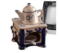 Calentador de aceite para , calentador de té de cerámica para , juego de soporte calentador de té con candelabro, calentador de plato interior, calentador de té de café y leche con