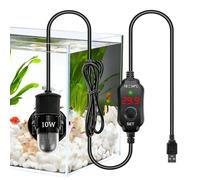 Calentador de acuario de 10 W, temperatura ajustable, potente calentador de acuario, calentador digital de acuario con controlador de temperatura, varilla de calentamiento para tanques de peces de