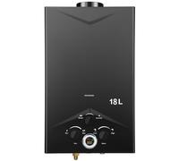 Calentador de Agua a Gas, 18L Calentador de Agua LPG Instantáneo, Calentador de Agua Sin Tanque Con Pantalla LED, Para Duchas al Aire Libre [Clase de eficiencia energética A]