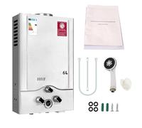 Calentador de agua a gas de 6 lpm, 12 kW, calentador de agua, para camping, gas LPG, propano o Butano, presión de agua de arranque súper bajo, para el hogar y ducha instantánea al aire libre