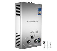 Calentador de agua caliente a gas 6-18L Caldera instantánea sin tanque propano con kit ducha LPG Electrodomésticos Funcionamiento Estable(16L 32KW)