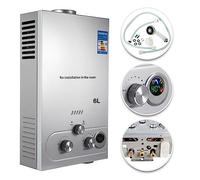 Calentador de agua caliente a gas 6-18L Caldera instantánea sin tanque propano con kit ducha LPG Electrodomésticos Funcionamiento Estable(6L 12KW)