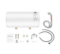 Calentador de agua caliente eléctrico de 50 litros, calentador de agua eléctrico con indicador de temperatura LED, calentador de agua cilíndrico