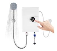 Calentador de agua con pantalla digital, calentador de agua eléctrico impermeable, para fregadero, cocina, baño, piscina, tina interior al aire libre