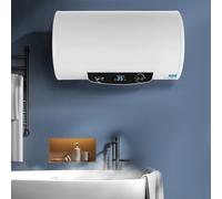 Calentador de agua de almacenamiento eléctrico, calentador de agua horizontal, 2000 W, 25-75 °C, calentador de agua eléctrico a presión con ducha de mano, válvula de seguridad, juego de ducha (50 L)