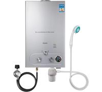 Calentador de agua de gas, 10 l, 20 kW, sin depósito portátil, calentador de agua instantáneo de propano con pantalla digital multiprotección para viajes de acampada, RV de viaje (10 L)