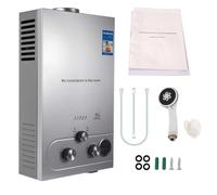 Calentador de agua de gas, 16 kW, GLP, gas propano, 6 L, portátil, calentador de agua caliente, calentador de agua caliente, caldera instantánea sin depósito, para camping, caravanas y hogar