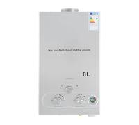 Calentador de agua de gas, 24 kW con control inteligente de temperatura de CPU, calentador de agua portátil para exteriores, calentador de agua de gas sin depósito, para casa, autocaravanas, cabinas