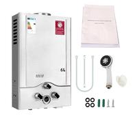 Calentador de agua de gas 8LPM, 16KW Calentador de agua Instantáneo GLP | Presión de agua requerida muy baja de 0,2 bar, para la casa, las cabinas, funciona con Butano y propano