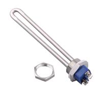 Calentador de agua de inmersión de 12 V-120 V, calentador tubular de acero inoxidable de 150 W-2 KW NPT de 1 pulgada (con contratuerca, 12 V 300 W)
