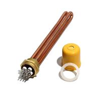 Calentador de agua de inmersión en U doble, 1 pulgada/DN25, parte 220V, 3KW/6KW/9KW/12KW, tubo de cobre y elemento calefactor eléctrico de rosca, 1 Uds.(3KW 200mm Copper)