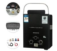 Calentador de agua de propano GLP Calentador de agua de gas instantáneo de 6 litros Protección contra sobrecalentamiento y quemaduras en seco con pantalla digital para camping RVs Cabina 6L