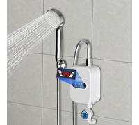 Calentador de agua eléctrico, 3,5 kW, 220 V, mini calentador de agua, 3000 W, calentador de agua eléctrico con cabezal de ducha y forro para baño, cocina, enchufe europeo