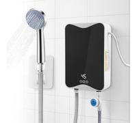 Calentador de Agua Eléctrico 5500 W, Calentador de Agua 220 V, 30-55 °C, Temperatura Ajustable, Ducha de Calentador Instantáneo para Cocina y Baño