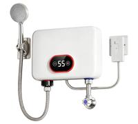 Calentador de agua eléctrico 5500 W con kit de ducha de baño | Selección de temperatura 30-50 °C IPX4 - Calentador de agua eléctrico con indicador LED para ducha, cocina, jardín