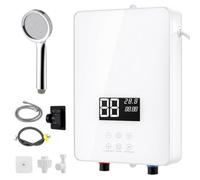Calentador de agua eléctrico, 6000 W, 230 V, sin depósito, mini calentador de agua regulado electrónicamente para ducha, baño, cocina [clase energética A]