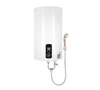 Calentador de agua eléctrico, 70 L, 2000 W, montaje en pared, calentamiento rápido con varilla de acero inoxidable, depósito esmaltado, 220 V, con ducha, ducha y grifo, 25-75 °C, para cocina, ducha