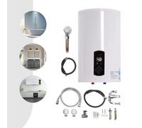 Calentador de agua eléctrico 80L 100L 120L 220V 2000W Depósito Termo eléctrico Caldera de agua caliente Caldera colgante de pared Caldera de agua con pantalla LED para cocina jardín baño caravana (50L