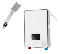 Calentador de agua eléctrico con ducha de mano, calentador de agua eléctrico de 6500 W con pantalla LED, 86-131 ℉, calentador de agua instantáneo para cocinas, baños, IPX4