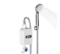 Calentador de agua eléctrico con protección contra fugas, juego de ducha instantánea, 3,5 kW, 220 V, agua caliente eléctrica con cabezal de ducha, indicador de temperatura para baño