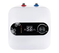 Calentador de agua eléctrico de 10 l, mini calentador de agua eléctrico con tubo calefactor LED, regulación de la temperatura, válvula de rendimiento de seguridad, calentador instantáneo para cocina