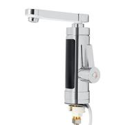 Calentador de agua eléctrico de 3 kW, grifo eléctrico de acero inoxidable, indicador de temperatura LED, 360 °, accesorio de grifo giratorio instantáneo, grifo caliente instantáneo, adecuado para agua