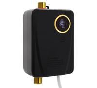 Calentador de agua eléctrico de 3500W calentador instantáneo con indicador LED para cocina y baño, montaje en pared, agua caliente instantánea, tamaño compacto para espacios pequeños (negro)