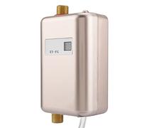 Calentador de agua eléctrico de 3800W 220V, mini calentador de agua sin tanque debajo del fregadero, calentador de agua a pedido eléctrico con pantalla digital para baño y cocina (Oro)