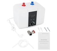 Calentador de agua eléctrico de 6 l, mini calentador de agua eléctrico con pantalla digital sin depósito, calentador de agua para baño, cocina, mini calentador de agua instantáneo, 1500 W