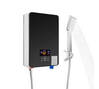 Calentador de agua eléctrico de 6500 W, 220 V, juego de calentador de agua | Calentador de agua sin depósito con ducha de mano e indicador LED de temperatura 30-55 °C, para ducha, baño, cocina