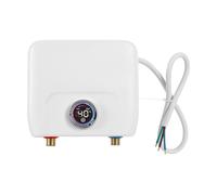 Calentador de agua eléctrico de 6500 W con mando a distancia, calentador de agua para cocina y baño, control de temperatura 30 - 55 °C, protección IPX4, incluye soporte (blanco)