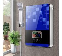 Calentador de agua eléctrico de 6500 W para cocina pequeña, indicador LED, calentador de agua con kit de ducha, cabezal de ducha, tubo de desagüe