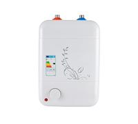 Calentador de agua eléctrico de 8 litros, 1500 W, con regulador de temperatura, acero inoxidable 316L y esmalte, calentador de agua de baja presión para cocina y camping