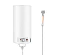 Calentador de agua eléctrico de acumulación, 50 l, con ducha y protección contra fugas, pantalla de temperatura, globo de agua caliente eléctrico, para cocina, aseo, apartamentos, etc