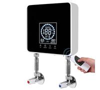 Calentador de Agua Eléctrico Instantáneo 7500W con Ahorro de Energía, Panel Digital LED, Pantalla Táctil y Control Remoto - Termo Eléctrico Instantáneo para Ducha, Calentamiento Rápido y Seguro