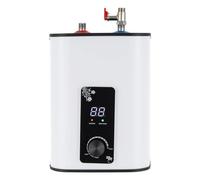 Calentador de agua eléctrico mini tanque 8L calentador de agua para cocina baño autocaravana - blanco/negro, 1500W, IPX4, 0-65℃/32-149℉, soldadura ultrasónica