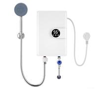 Calentador de agua eléctrico montado en la pared 5500W con pantalla LCD Sistema de agua caliente para baño Soporte de activación de baja presión