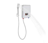 Calentador de agua eléctrico para ducha, 6500 W, 220 V, color blanco, elección de temperatura de 30 - 55 °C, con kit de ducha, para lavabo, cocina, baño, lavabo